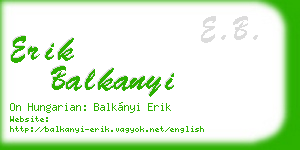 erik balkanyi business card